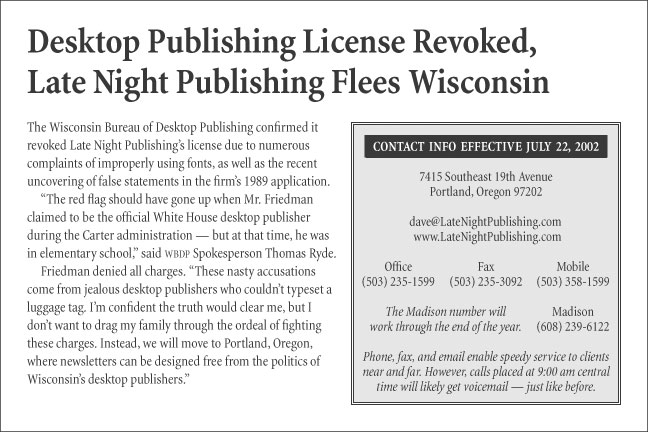 Desktop Publishing License Revoked, Late Night Publishing Flees Wisconsin