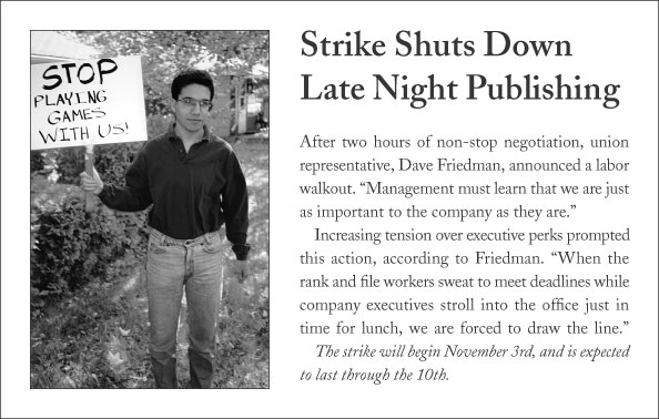 Strike Shuts Down Late Night Publishing